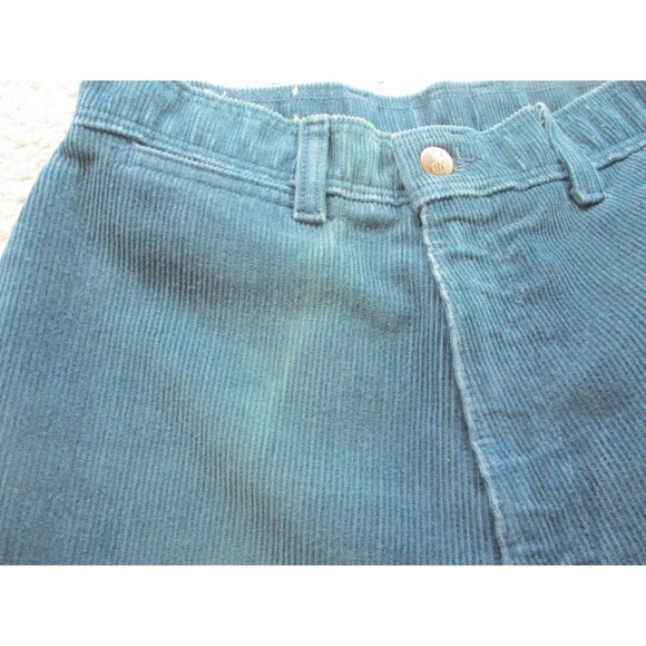 VTG 70's Corduroy Mom Pants Women's 12 High Waist Straight Leg Green Blue - Picture 12 of 13